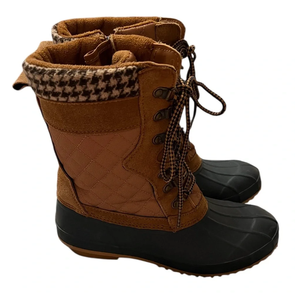 KHOMBU Winter Rain Boots Flannel Detail Women’s Size 8 FAST SHIP 3186-16